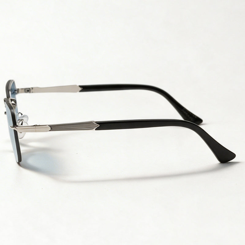 The Skipper semi-rimless rectangle sunglasses side profile showing temple and hinge — view 3