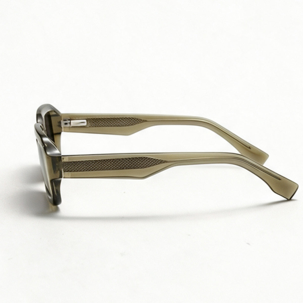 The Renegade bold rectangle acetate sunglasses side profile showing thick temple and hinge — view 2