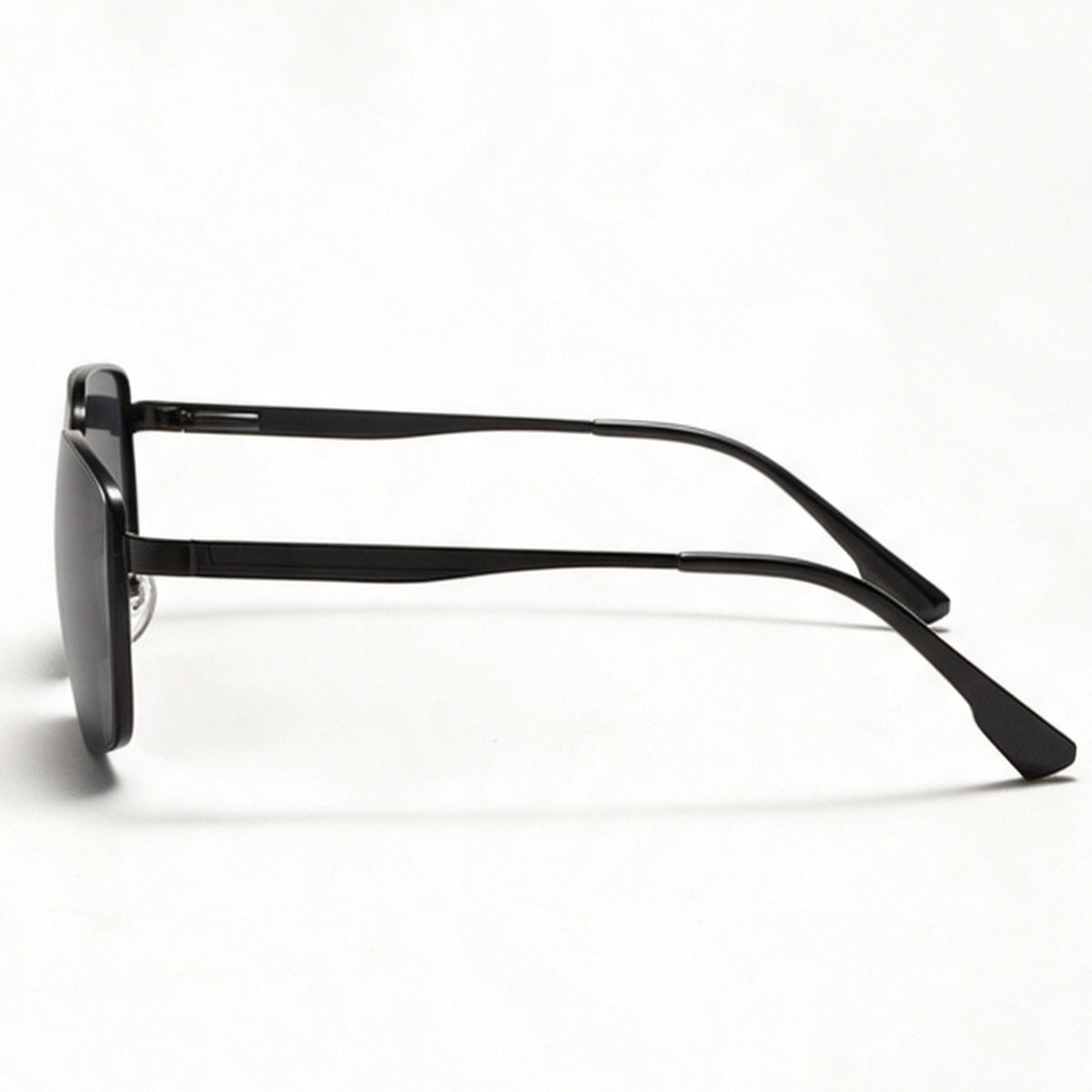 The Commander square metal sunglasses side profile showing temple and hinge — view 3