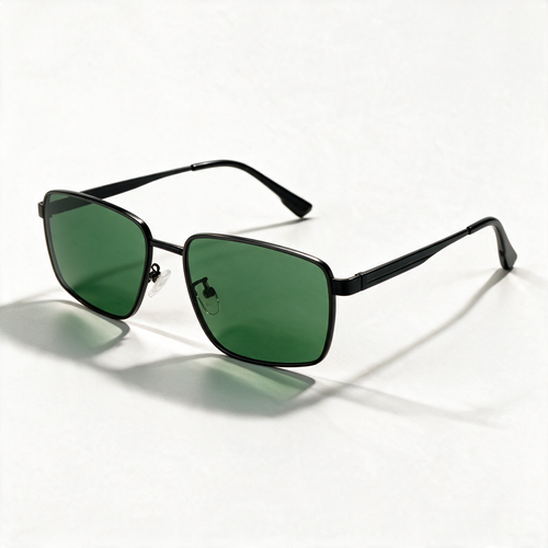 The Commander — Oversized Square Sunglasses in G15 Green