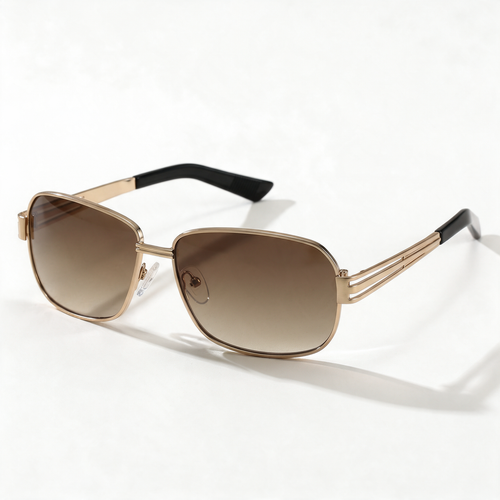 The Diplomat — Double-Bridge Navigator Sunglasses in Gold